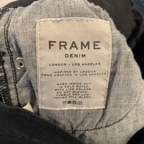 Frame Denim Le Skinny de Jeanne Low Rise Black Jeans Women's Size 24 - Picture 9 of 10